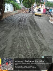 land rolling road construction work in gulshanabad malegaon