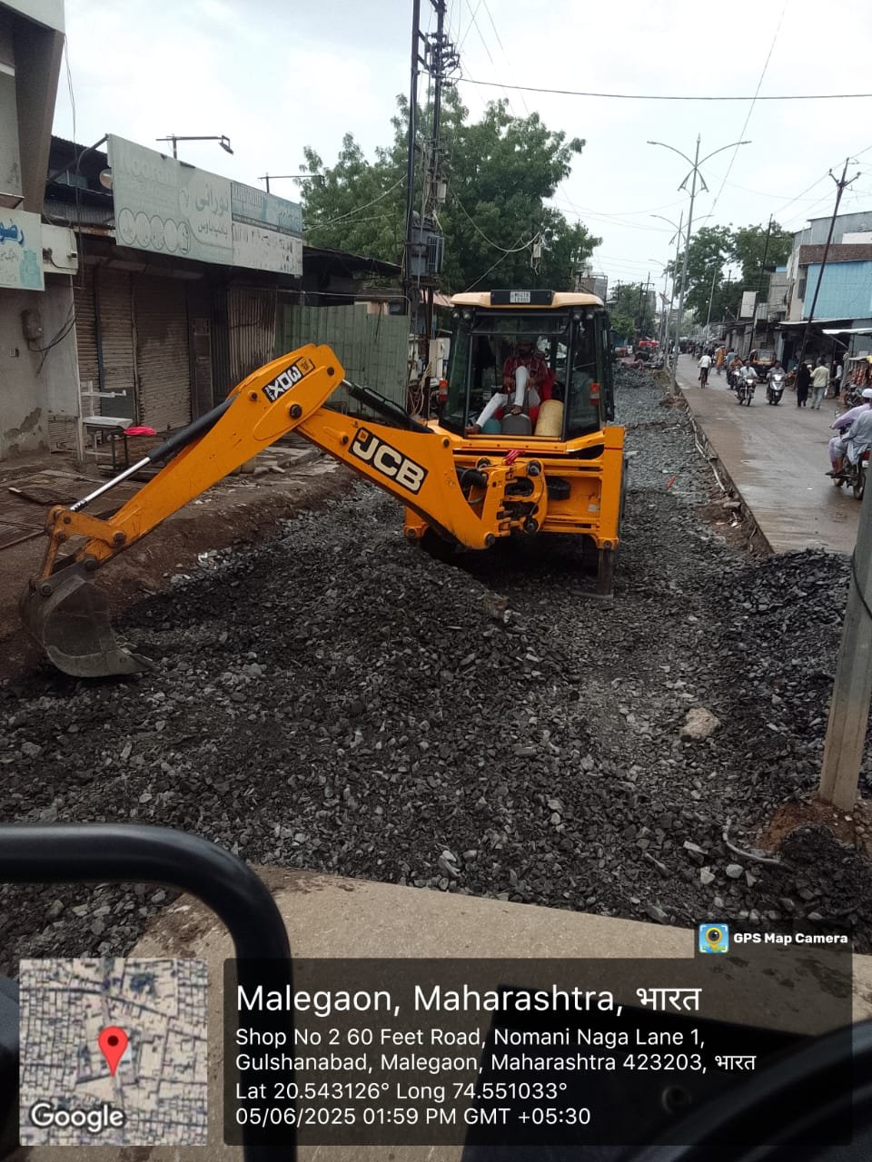 Road construction site in Malegaon